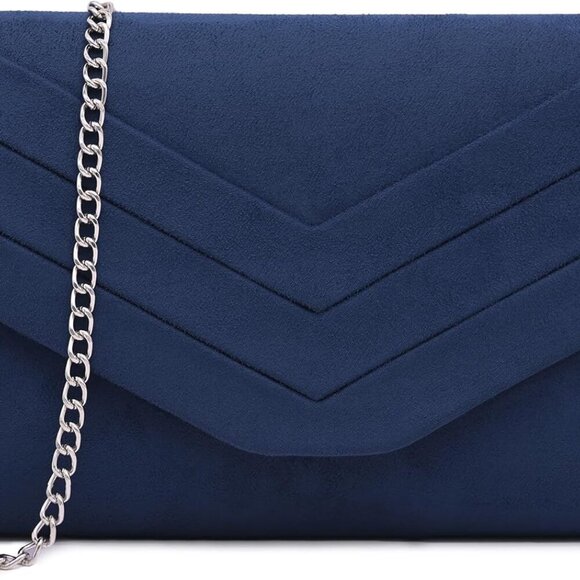 Evening Bag for Women, Suede Envelope Evening Purses Crossbody Shoulder Clutch B - Picture 1 of 8